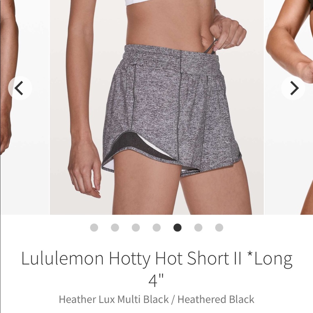 lululemon athletica Heathered Black Athletic Shorts